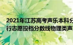 2021年江苏高考声乐本科分数线（江苏2022艺术类专科平行志愿投档分数线物理类声乐）
