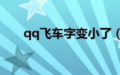 qq飞车字变小了（qq飞车字体颜色）