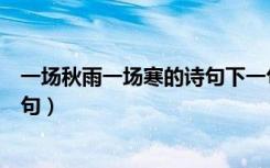 一场秋雨一场寒的诗句下一句（一场秋雨一场寒全诗及下一句）