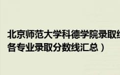 北京师范大学科德学院录取线（2019首都师范大学科德学院各专业录取分数线汇总）