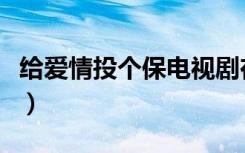 给爱情投个保电视剧在线观看（给爱情投个保）