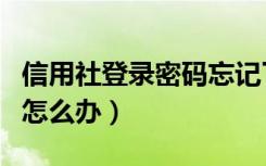 信用社登录密码忘记了怎么办（飞信密码忘了怎么办）