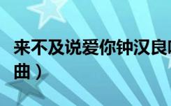 来不及说爱你钟汉良吻戏（来不及说爱你片尾曲）
