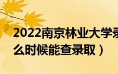 2022南京林业大学录取时间及查询入口（什么时候能查录取）
