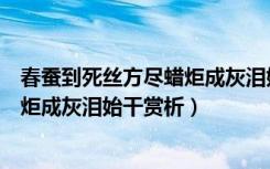 春蚕到死丝方尽蜡炬成灰泪始干的翻译（春蚕到死丝方尽蜡炬成灰泪始干赏析）
