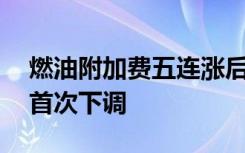 燃油附加费五连涨后下调最高60元，是今年首次下调