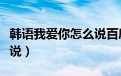 韩语我爱你怎么说百度翻译（韩语我爱你怎么说）