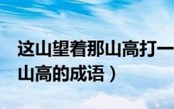 这山望着那山高打一个4字成语（这山望着那山高的成语）