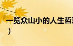 一览众山小的人生哲理（一览众山小的前一句）