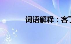 词语解释：客丁的意思是什么