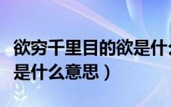 欲穷千里目的欲是什么解释（欲穷千里目的欲是什么意思）