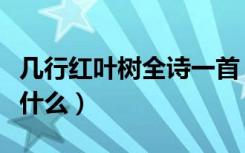 几行红叶树全诗一首（几行红叶树的下一句是什么）