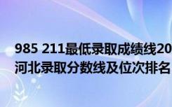 985 211最低录取成绩线2021河北（985/211大学2021年河北录取分数线及位次排名）