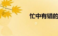 忙中有错的意思是什么