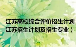 江苏高校综合评价招生计划（2022综合评价招生B类高校在江苏招生计划及招生专业）
