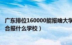 广东排位160000能报啥大学（广东高考位次140000左右适合报什么学校）