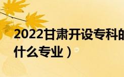 2022甘肃开设专科的本科大学有哪些（都有什么专业）