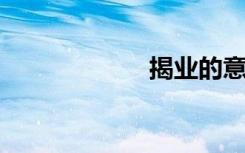 揭业的意思是什么