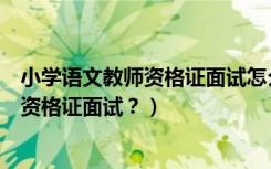 小学语文教师资格证面试怎么备考（如何通过小学语文教师资格证面试？）
