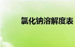 氯化钠溶解度表（氯化钠溶解度）