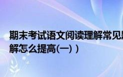 期末考试语文阅读理解常见题型（期末考试小学语文阅读理解怎么提高(一)）