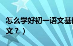 怎么学好初一语文基础知识（怎么学好初一语文？）