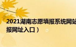 2021湖南志愿填报系统网站考生版（湖南2022高考志愿填报网址入口）