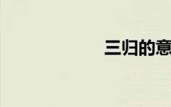 三归的意思是什么