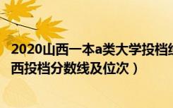2020山西一本a类大学投档线和排位（2022双一流大学在山西投档分数线及位次）