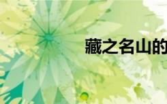 藏之名山的意思是什么