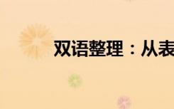 双语整理：从表面上看双语例句