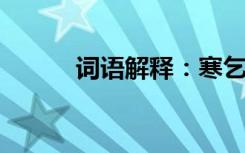 词语解释：寒乞儿的意思是什么