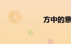 方中的意思是什么
