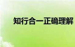 知行合一正确理解（知行合一伊能全）