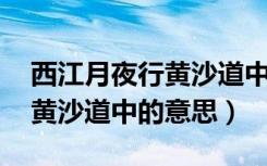 西江月夜行黄沙道中的意思是（西江月 夜行黄沙道中的意思）