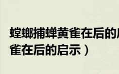 螳螂捕蝉黄雀在后的启示是什么（螳螂捕蝉黄雀在后的启示）
