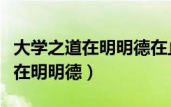 大学之道在明明德在止于善的意思（大学之道在明明德）