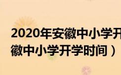 2020年安徽中小学开学时间新闻（2020年安徽中小学开学时间）