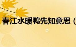 春江水暖鸭先知意思（春江水暖鸭先知意思）
