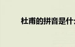 杜甫的拼音是什么（杜甫的拼音）