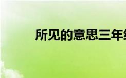 所见的意思三年级（所见的意思）