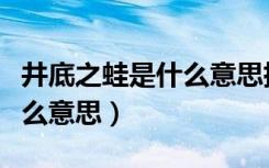井底之蛙是什么意思指什么人（井底之蛙是什么意思）