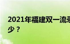 2021年福建双一流录取分数线的投档分是多少？