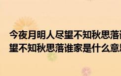 今夜月明人尽望不知秋思落谁家是什么习俗（今夜月明人尽望不知秋思落谁家是什么意思）