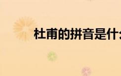 杜甫的拼音是什么（杜甫的拼音）