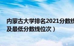 内蒙古大学排名2021分数线（2022年内蒙古一本大学排名及最低分数线位次）