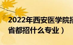 2022年西安医学院招生计划及招生人数（各省都招什么专业）