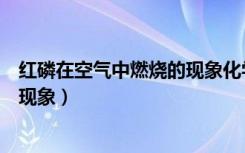 红磷在空气中燃烧的现象化学方程式（红磷在空气中燃烧的现象）
