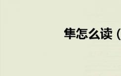 隼怎么读（隼怎么读）
