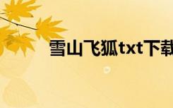 雪山飞狐txt下载（雪山飞狐txt）